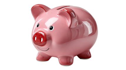Savings Strategy: A charming pink piggy bank, a timeless symbol of saving, ready to receive coins and foster a secure financial future.