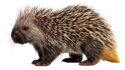 North American Porcupine: A fascinating portrait of a North American porcupine, showcasing its distinctive spiky quills and rugged appearance.  