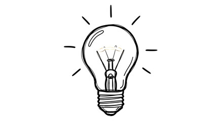 Illuminating Idea A HandDrawn Light Bulb Radiating Inspiration.