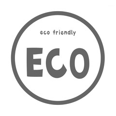 Eco Friendly ECO 環境に優しいエコを示す円形モノクロラベル	
