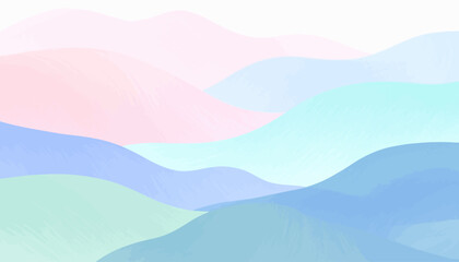 Pastel Mountain Landscape with Soft Colors.