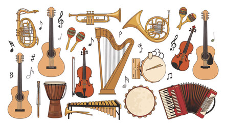 Fototapeta premium Collection of musical instruments