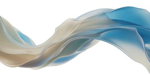 Abstract flowing fabric in shades of blue and cream against a dark background