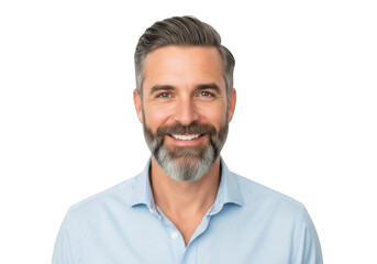 Smiling man with beard isolated on transparent background