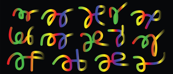 Colorful abstract shapes on for design elements isolated