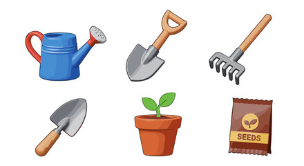 Gardening Tools And Plant Seeds For Home Gardening And Cultivation Activities