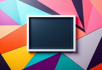 Sleek modern frame mockup on stylish geometric background,  asset,  presentation
