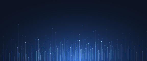 Abstract digital on blue background. Wire frame 3D mesh network line, design sphere, dot and structure. Vector illustration eps 10.