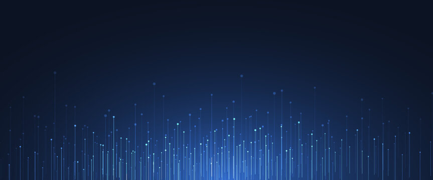 Abstract digital on blue background. Wire frame 3D mesh network line, design sphere, dot and structure. Vector illustration eps 10.