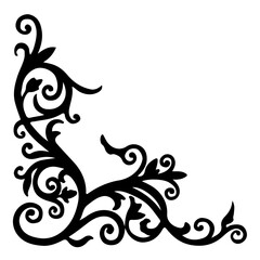black vector illustration of frame corner and border design 