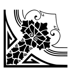 black vector illustration of frame corner and border design 