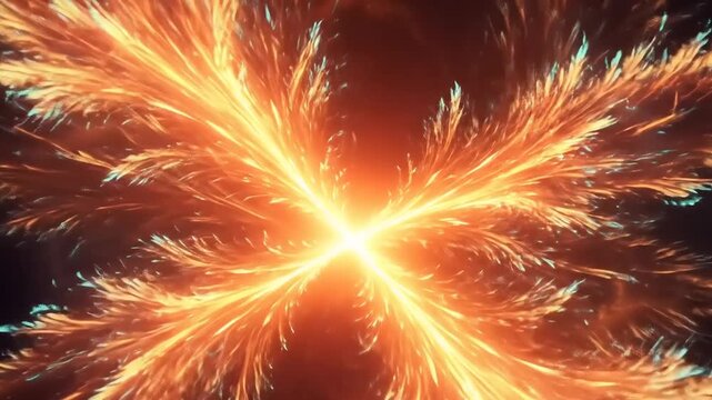 Abstract cosmic explosion resembling a butterfly effect