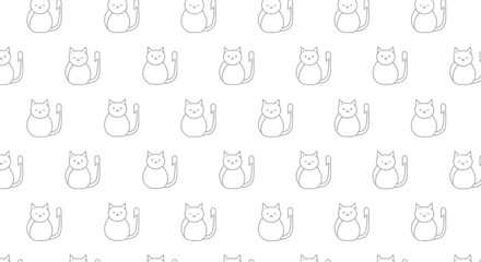 Charming minimalist cat pattern design featuring playful simple line art felines for delightful backgrounds and creative projects
