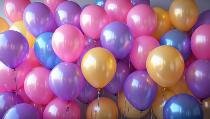 Colorful party balloons symbolizing celebration, happiness, and fun atmosphere for events and birthdays.