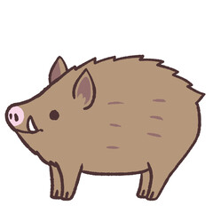 可愛いイノシシのイラスト