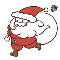 走るサンタクロースのイラスト
