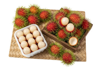 Overhead rambutan, white background isolated