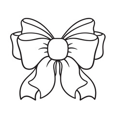 decorative bow icon over white background, line style, vector illustration