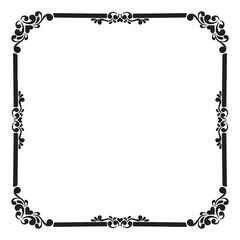 Oval border frame deco vector art simple line corner calligraphy