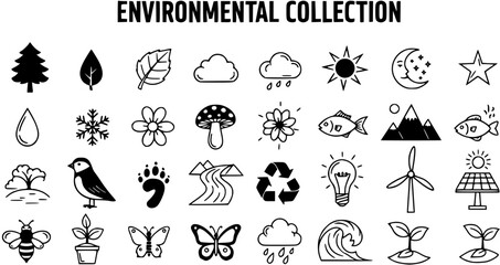 Environmental Collection: Line Art Icons