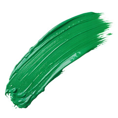 Green paint stroke on white background