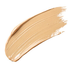 Beige paint stroke on white background