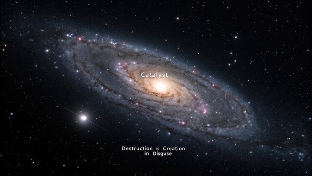 Spiral galaxy with countless stars and bright central core, a cosmic spectacle in deep space