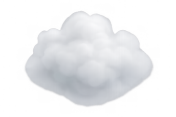 Fluffy white cloud element on transparent background representing weather, sky, cumulus, and vapor