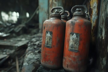Oxygen canisters in a post apocalyptic setting
