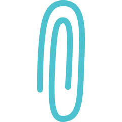 A simple teal paperclip on a transparent background isolated object graphic design element