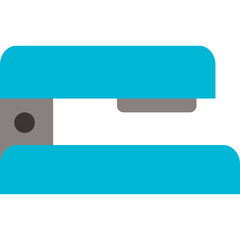 A Simple Teal Stapler With A Gray Metal Detail And A Dark Circle Accent On A Transparent Background