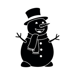 snowman silhouette vector