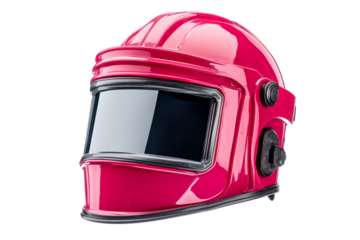 Shiny Red Protective Face Shield Helmet