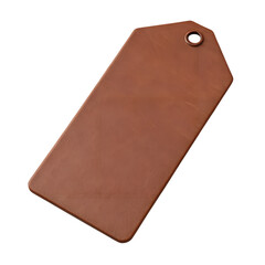 Brown blank price tag isolated on white background