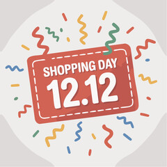 1212 Shopping Day Celebration with Confetti and Festive Design.