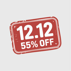 1212 Shopping Day Sale 55 Percent Off Red Stamp.