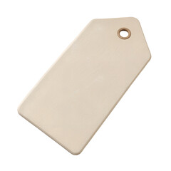 Beige blank price tag isolated on white background