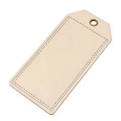 Beige blank price tag isolated on white background