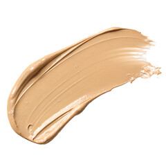 Beige paint stroke on white background