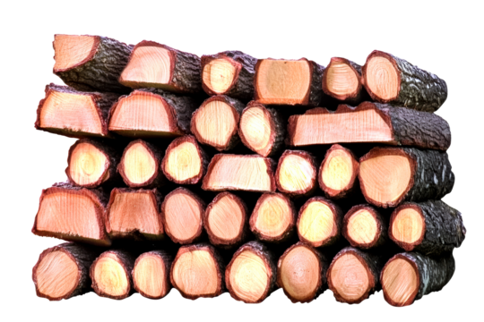 Stacked firewood with visible grain and bark texture
