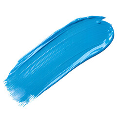 Blue paint stroke on white background