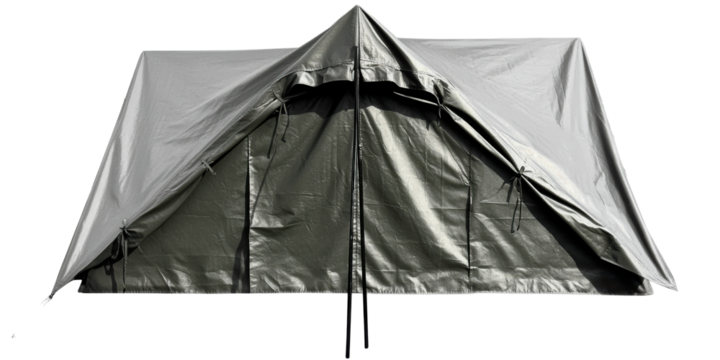 Durable camping tent structure with open entryway