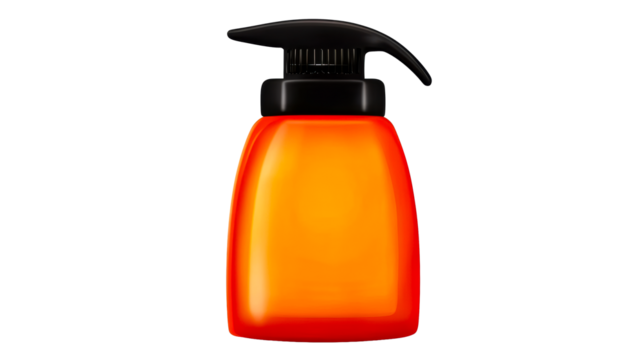 Orange Lotion Bottle with Black Dispenser