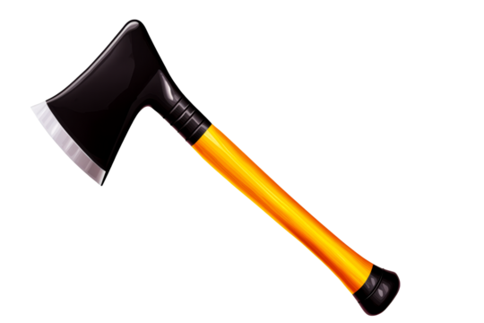 Sharp Hand Axe with Orange Handle