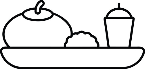 Low Calorie Meals Line Art Transparent Background