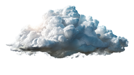 Stormy Cumulonimbus Cloud Formation Isolated White Background