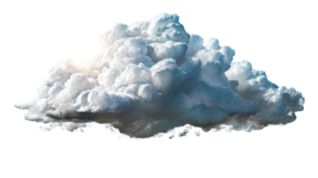 Stormy Cumulonimbus Cloud Formation Isolated White Background
