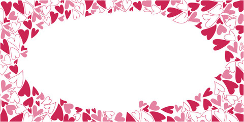 Heart symbol pattern illustration. Heart symbol pattern frame for Valentine's day. Vector illustration.