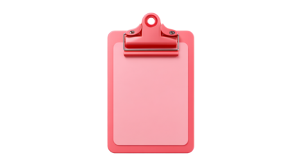 Red Clipboard with Pink Paper Background