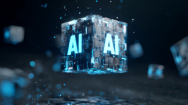 Digital representation of AI technology with glowing circuitry and data streams in a futuristic interface
